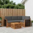 Udendørs sofagruppe 5 pcs Naturlig og Antracit 59 x 59 x 37 cm