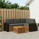 Udendørs sofagruppe 5 pcs Naturlig og Antracit 59 x 59 x 37 cm