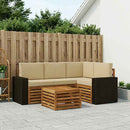 Udendørs sofagruppe 5 pcs Naturlig og Beige 59 x 59 x 37 cm
