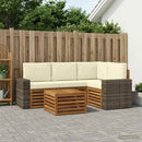 Udendørs sofagruppe 5 pcs Naturlig og Fløde 59 x 59 x 37 cm