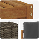 Udendørs sofagruppe 5 pcs Naturlig og Antracit 59 x 59 x 37 cm