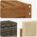 Udendørs sofagruppe 5 pcs Naturlig og Beige 59 x 59 x 37 cm