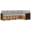 Sektionalsofa sæt med pude 4 pcs Naturfarvet og lysegrå