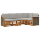 Sektionalsofa sæt med pude 4 pcs Naturfarvet og lysegrå