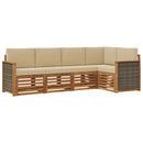 Sektionalsofa sæt 4 pcs Naturfarvet Soli Akacietræ og polyester