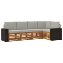 Sektionalsofa sæt med pude 5 pcs Naturfarvet og lysegrå