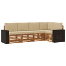Sektionalsofa sæt 5 pcs Naturlig og Beige Massivt Akacietræ