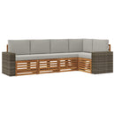 Sektionalsofa sæt med pude 5 pcs Naturfarvet og lysegrå