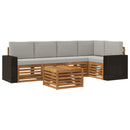 Sektionalsofa sæt med pude 6 pcs Naturfarvet og lysegrå