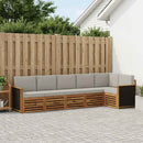 Sektionalsofa sæt med pude 5 pcs Naturfarvet og lysegrå
