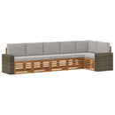Sektionalsofa sæt med pude 6 pcs Naturfarvet og lysegrå