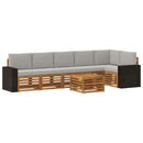 Sektionalsofa sæt med pude 7 pcs Naturfarvet og lysegrå