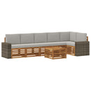 Sektionalsofa sæt med pude 7 pcs Naturfarvet og lysegrå