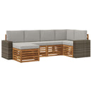 Sektionalsofa sæt med pude 6 pcs Naturfarvet og lysegrå