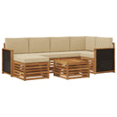 Sektionalsofa sæt 6 pcs Naturfarvet Soli Akacietræ og polyester