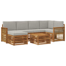 Sektionalsofa sæt med pude 6 pcs Naturfarvet og lysegrå