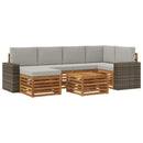 Sektionalsofa sæt med pude 7 pcs Naturfarvet og lysegrå