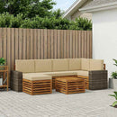 Sektionalsofa sæt med pude 7 pcs Naturlig og Beige