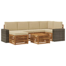 Sektionalsofa sæt med pude 7 pcs Naturlig og Beige