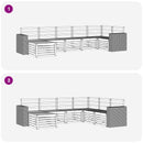 Sektionalsofa sæt 7 pcs Naturfarvet