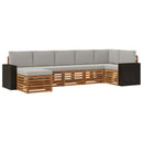 Sektionalsofa sæt med pude 7 pcs Naturfarvet og lysegrå