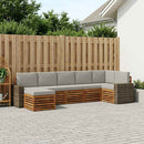 Sektionalsofa sæt med pude 7 pcs Naturfarvet og lysegrå