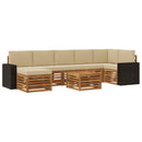 Udendørs sofagruppe med pude 8 pcs Naturlig og Beige