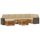 Udendørs sofagruppe med pude 8 pcs Naturlig og Beige