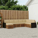 Udendørs sofagruppe med pude 8 pcs Naturlig og Beige