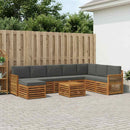 Udendørs sofagruppe med pude 7 pcs Naturlig og Antracit