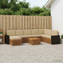 Udendørs sofagruppe med pude 9 pcs Naturlig og Beige