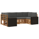 Sektionalsofa sæt med pude 6 pcs Naturlig og Antracit Polyester