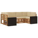 Sektionalsofa sæt med pude 6 pcs Naturlig og Beige Polyester