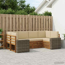 Sektionalsofa sæt med pude 6 pcs Naturlig og Beige Polyester