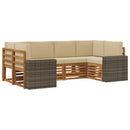 Sektionalsofa sæt med pude 6 pcs Naturlig og Beige Polyester