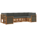 Sektionalsofa sæt med pude 6 pcs Naturlig og Antracit