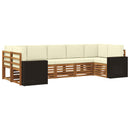 Sektionalsofa sæt med pude 7 pcs Naturlig og Fløde Polyester