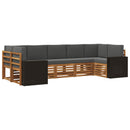 Sektionalsofa sæt med pude 7 pcs Naturlig og Antracit Polyester