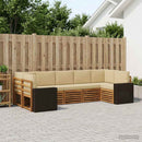 Sektionalsofa sæt med pude 7 pcs Naturlig og Beige Polyester
