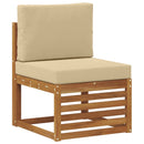 Sektionalsofa sæt med pude 7 pcs Naturlig og Beige Polyester