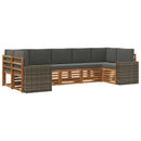 Sektionalsofa sæt med pude 7 pcs Naturlig og Antracit Polyester