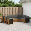 Sektionalsofa sæt med pude 7 pcs Naturlig og Antracit