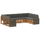 Sektionalsofa sæt med pude 9 pcs Naturlig og Antracit Polyester