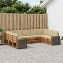 Sektionalsofa sæt med pude 9 pcs Naturlig og Beige Polyester