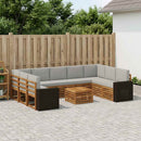 Sofasæt 10 pcs Naturfarvet og lysegrå Massivt Akacietræ
