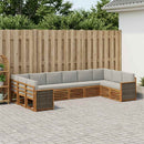 Sektionalsofa sæt med pude 7 pcs Naturfarvet og lysegrå