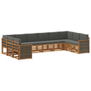 Sektionalsofa sæt med pude 7 pcs Naturlig og Antracit