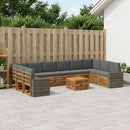 Udendørs sofagruppe 11 pcs Naturlig og Antracit Polyester
