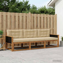 Udendørs sofagruppe med pude 3 pcs Naturlig og Beige