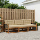 Udendørs sofagruppe med pude 3 pcs Naturlig og Beige